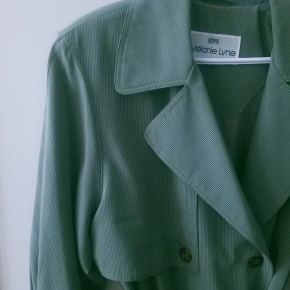 Green Gingham Trench Coat - Picture 11 of 11